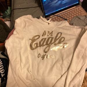 White American Eagle hooded sweatshirt